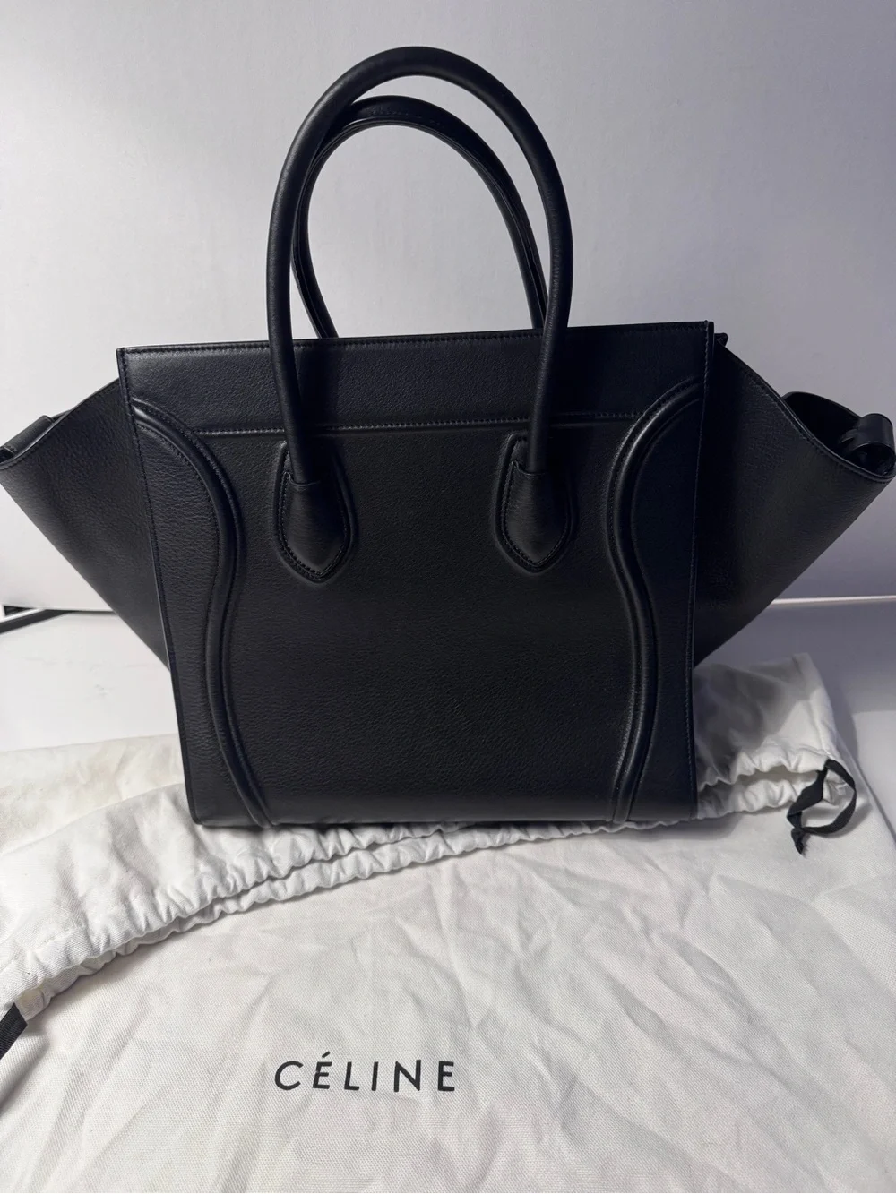 CELINE LUGGAGE MEDIUM TOTE BAG BLACK AUTHENTIC 2017
